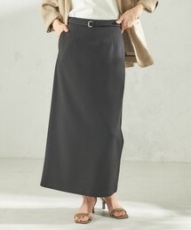 堀田茜×SHIPS:〈手洗い可能〉ベルト 付き ジョーゼット スカート