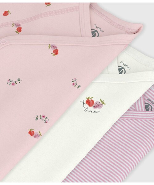 PETIT BATEAU(プチバトー)の「プリント半袖あわせボディ3枚組(肌着・キッズ・その他1・NewBorn/6MONTH/3MONTH/12MONTH)」の3枚目の写真