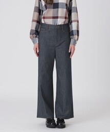 【一部店舗限定】スラブシャンブレーワイドパンツ