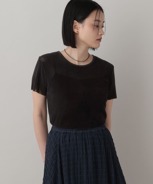 A part by(アパートバイ)の「ベロアTシャツ(Tシャツ/カットソー・レディース・ブラック/オフホワイト/ピンク系その他2・FREE)」の21枚目の写真