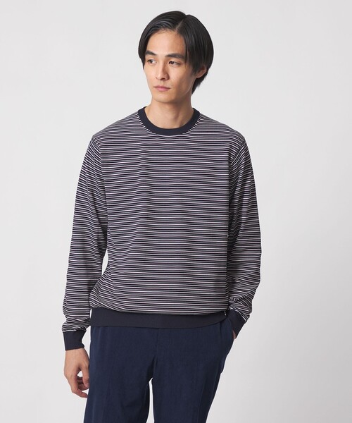 UNITED ARROWS（ユナイテッドアローズ）の「マリンボーダー クルーネックニット UA COZY ウォッシャブル（ニット/セーター・メンズ・ネイビー・M/L/XL）」の2枚目の写真