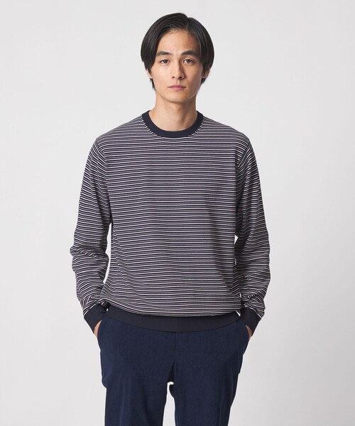 UNITED ARROWS（ユナイテッドアローズ）の「マリンボーダー クルーネックニット UA COZY ウォッシャブル（ニット/セーター・メンズ・ネイビー・M/L/XL）」の3枚目の写真