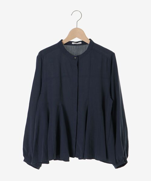 le.coeur blanc(ルクールブラン)の「バンドカラーマチ入りブラウス(シャツ/ブラウス・レディース・アイボリー/ネイビー・38)」の9枚目の写真