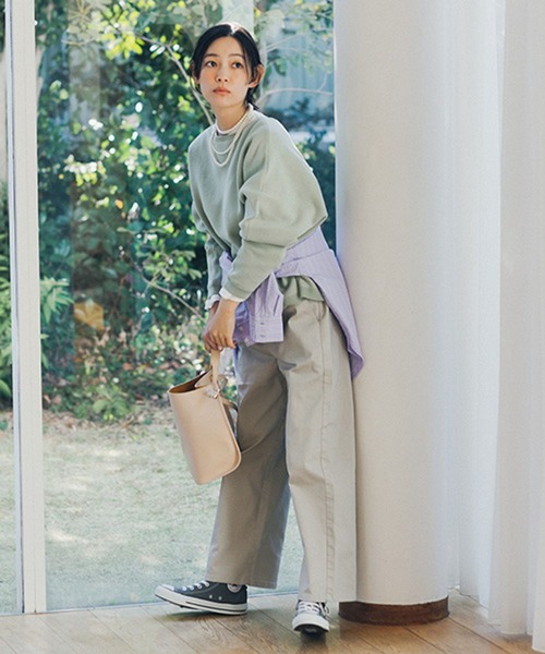 studio CLIP（スタディオクリップ）の「スッキリストレートパンツ[プチ・プラスサイズあり]（その他パンツ・レディース・ライトグレー/ネイビー/カーキ/ライトブルー・LARGE/MEDIUM/SMALL/PF/ﾌﾘｰ(L)）」の14枚目の写真