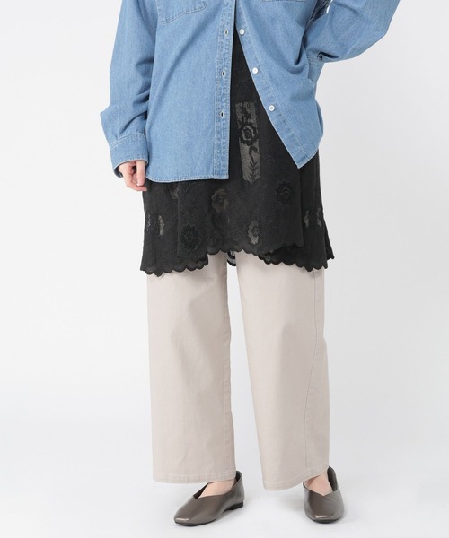 studio CLIP（スタディオクリップ）の「スッキリストレートパンツ[プチ・プラスサイズあり]（その他パンツ・レディース・ライトグレー/ネイビー/カーキ/ライトブルー・LARGE/MEDIUM/SMALL/PF/ﾌﾘｰ(L)）」の15枚目の写真