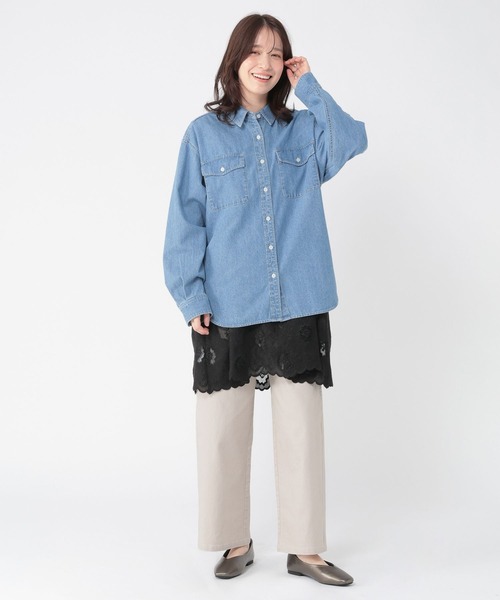 studio CLIP（スタディオクリップ）の「スッキリストレートパンツ[プチ・プラスサイズあり]（その他パンツ・レディース・ライトグレー/ネイビー/カーキ/ライトブルー・LARGE/MEDIUM/SMALL/PF/ﾌﾘｰ(L)）」の7枚目の写真