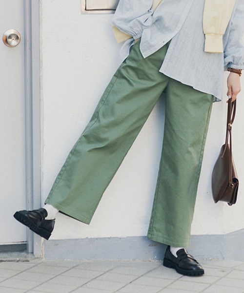 studio CLIP（スタディオクリップ）の「スッキリストレートパンツ[プチ・プラスサイズあり]（その他パンツ・レディース・ライトグレー/ネイビー/カーキ/ライトブルー・LARGE/MEDIUM/SMALL/PF/ﾌﾘｰ(L)）」の8枚目の写真