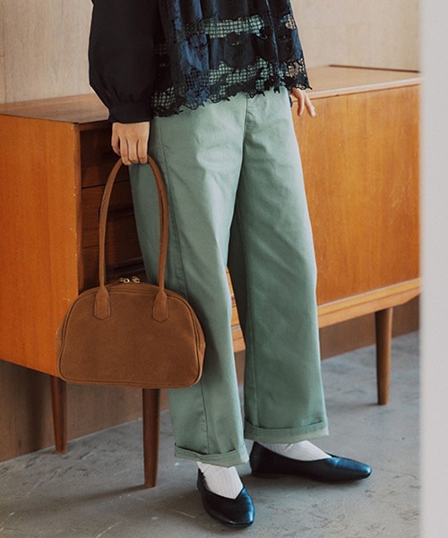 studio CLIP（スタディオクリップ）の「スッキリストレートパンツ[プチ・プラスサイズあり]（その他パンツ・レディース・ライトグレー/ネイビー/カーキ/ライトブルー・LARGE/MEDIUM/SMALL/PF/ﾌﾘｰ(L)）」の11枚目の写真