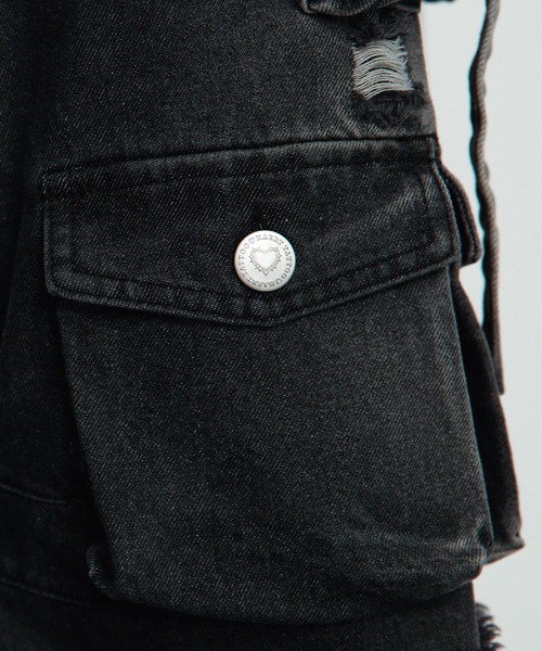Heart Tattoo(ハートタトゥー)の「High-rise Out-pocket Denim / ハイウエストアウトポケットデニム(デニムパンツ・レディース・ブラック・0/1)」の9枚目の写真