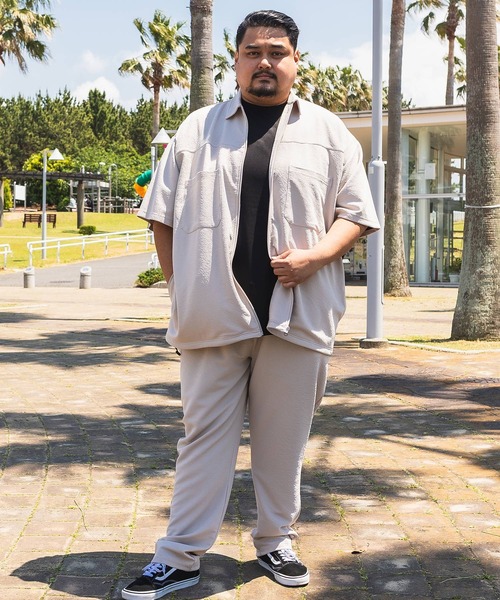 B&T CLUB(ビーティークラブ)の「テーパード パンツ メンズ 大きいサイズ 快ラクWEAR DRYリップル ウエストゴム イージーパンツ B&T CLUB (ビーアンドティークラブ)(その他パンツ・メンズ・ブラック/グレイッシュベージュ/ネイビー・X1(3L~4L)/X3(6L~7L)/X2(4L~5L))」の4枚目の写真