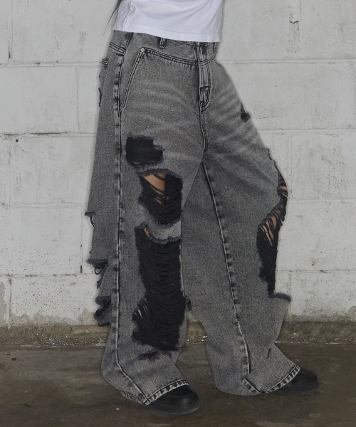 FANCY CLUB（ファンシークラブ）の「ウォッシュドデミッジデニムパンツ(GRAY) F25ZD979（デニムパンツ・レディース・その他・1/2）」の3枚目の写真