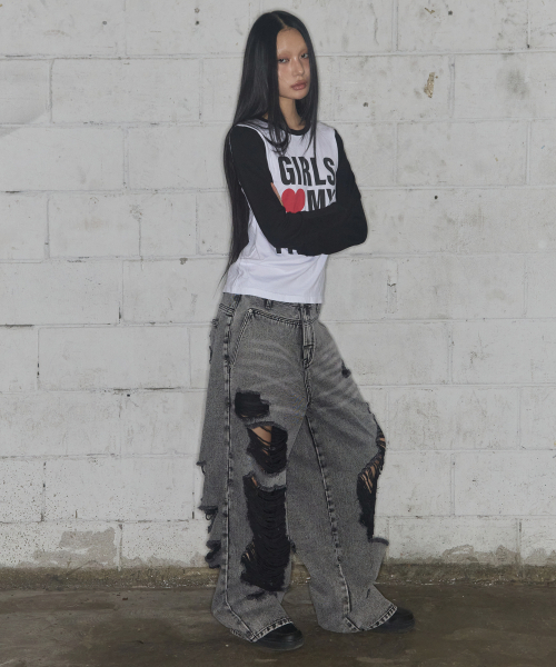 FANCY CLUB（ファンシークラブ）の「ウォッシュドデミッジデニムパンツ(GRAY) F25ZD979（デニムパンツ・レディース・その他・1/2）」の5枚目の写真