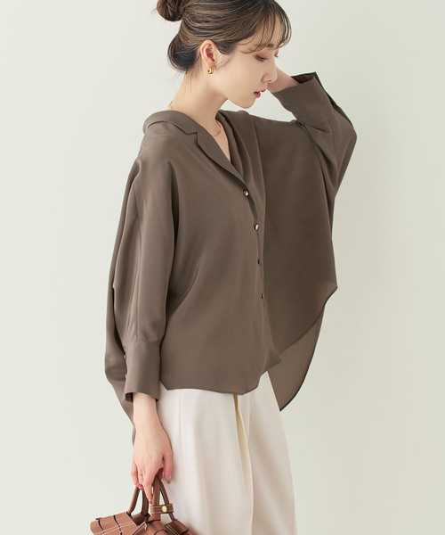 Noble（ノーブル）の「ゴールドボタンニュアンスシャツ（シャツ/ブラウス・レディース・モカ/ホワイト・FREE）」の20枚目の写真