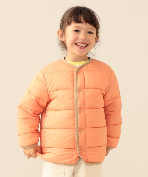 BEAMS mini(ビームスミニ)の「中綿 ノーカラー リバーシブル ブルゾン 2026FW(90~150cm)プチプラ キッズ服 軽アウター(ブルゾン・キッズ・サックスブルー/ベージュ・100/90/150/140/130/120/110)」の3枚目の写真