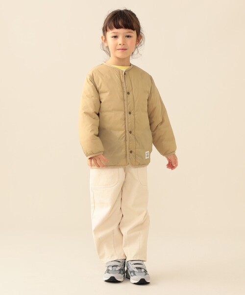 BEAMS mini(ビームスミニ)の「中綿 ノーカラー リバーシブル ブルゾン 2026FW(90~150cm)プチプラ キッズ服 軽アウター(ブルゾン・キッズ・サックスブルー/ベージュ・100/90/150/140/130/120/110)」の4枚目の写真