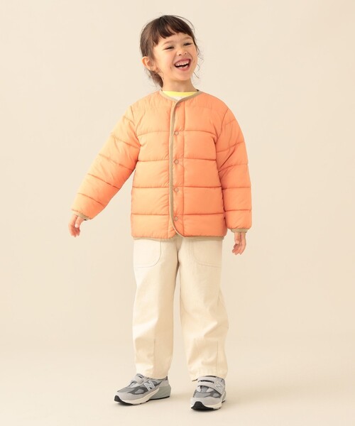BEAMS mini(ビームスミニ)の「中綿 ノーカラー リバーシブル ブルゾン 2026FW(90~150cm)プチプラ キッズ服 軽アウター(ブルゾン・キッズ・サックスブルー/ベージュ・100/90/150/140/130/120/110)」の5枚目の写真