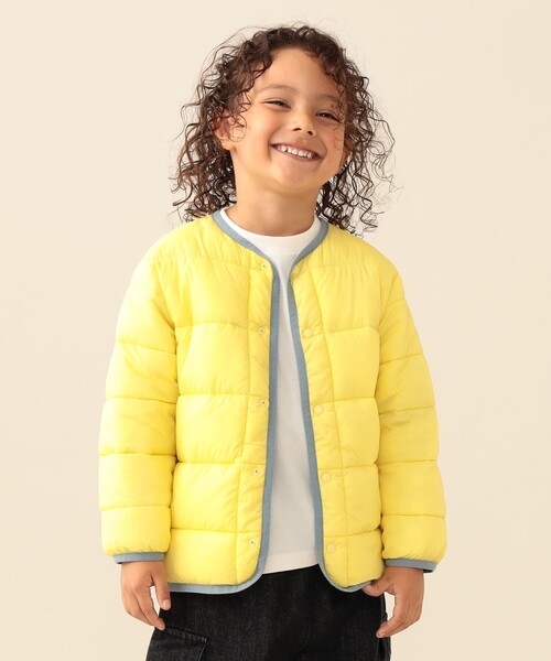 BEAMS mini(ビームスミニ)の「中綿 ノーカラー リバーシブル ブルゾン 2026FW(90~150cm)プチプラ キッズ服 軽アウター(ブルゾン・キッズ・サックスブルー/ベージュ・100/90/150/140/130/120/110)」の6枚目の写真