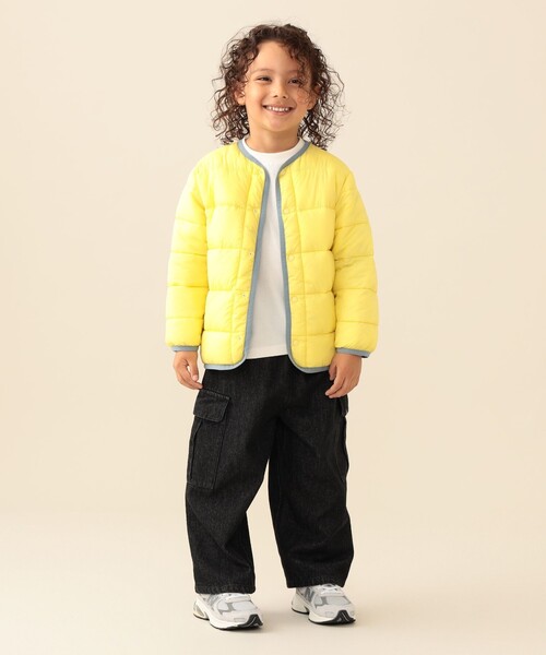 BEAMS mini(ビームスミニ)の「中綿 ノーカラー リバーシブル ブルゾン 2026FW(90~150cm)プチプラ キッズ服 軽アウター(ブルゾン・キッズ・サックスブルー/ベージュ・100/90/150/140/130/120/110)」の9枚目の写真