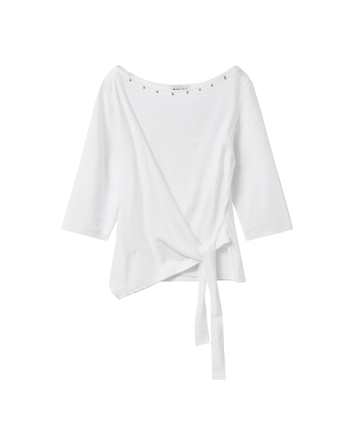 RENSE（レンセ）の「Stud Tie Top White（Tシャツ/カットソー・レディース・その他・OS）」の3枚目の写真