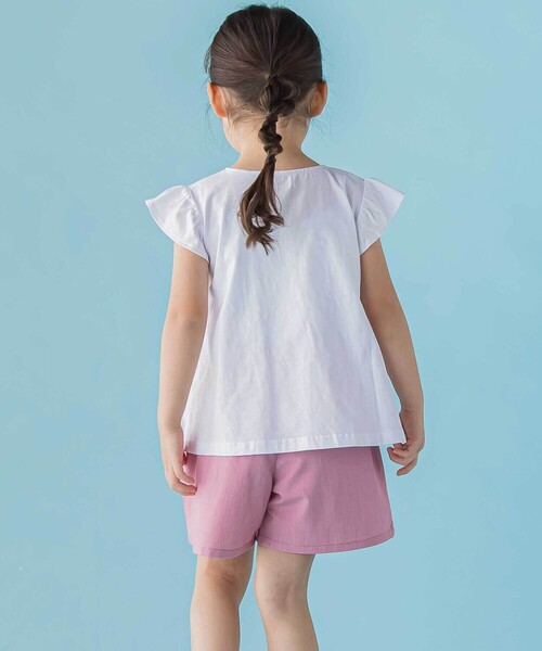 BeBe Petits Pois Vert（ベベプチポワヴェール）の「【店舗限定】リボントップス＋キュロットパンツセットアップ(95～150cm)（セットアップ・キッズ・ブルー系その他/ピンク系その他・120cm/100cm/95cm/140cm/130cm/150cm/110cm）」の5枚目の写真