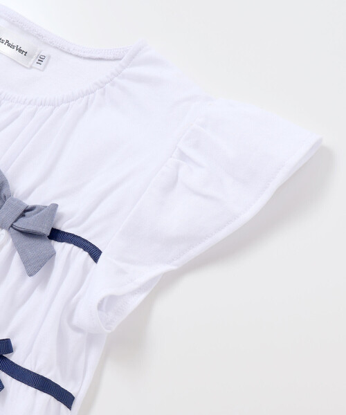 BeBe Petits Pois Vert（ベベプチポワヴェール）の「【店舗限定】リボントップス＋キュロットパンツセットアップ(95～150cm)（セットアップ・キッズ・ブルー系その他/ピンク系その他・120cm/100cm/95cm/140cm/130cm/150cm/110cm）」の16枚目の写真