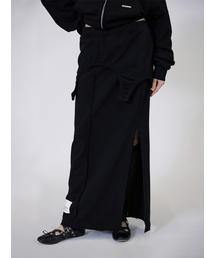 WHOLE PAPER（ホールペーパー）の「レイヤードスウェットマキシスカート（ブラック）（スカート）」