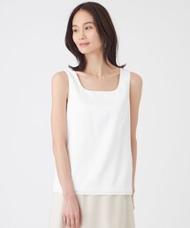 【ウォッシャブル】ストレッチサテン×スムースコンビカットソー
