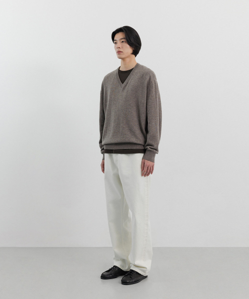 BLANKROOM（ブランクルーム）の「Vネックニット_MELANGE BROWN（ニット/セーター・メンズ・その他・1/2/3）」の3枚目の写真