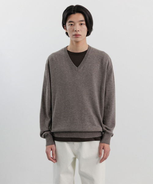 BLANKROOM（ブランクルーム）の「Vネックニット_MELANGE BROWN（ニット/セーター・メンズ・その他・1/2/3）」の4枚目の写真