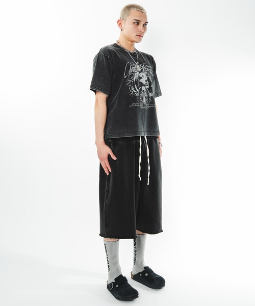 SHORT ROUND（ショートラウンド）の「SHORT ROUND/【26年春夏新作】ブリーチダメージスウェットショーツ（スウェットパンツ・メンズ・グレー/ブラック系その他・MEDIUM/LARGE）」の22枚目の写真
