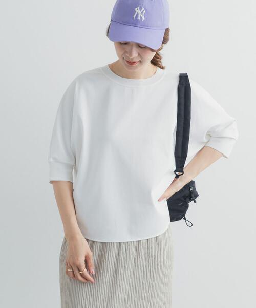 URBAN RESEARCH DOORS（アーバンリサーチドアーズ）の「ニットドッキングドルマン プルオーバー（Tシャツ/カットソー・レディース・オフホワイト/ネイビー/ライトカーキ・FREE）」の22枚目の写真