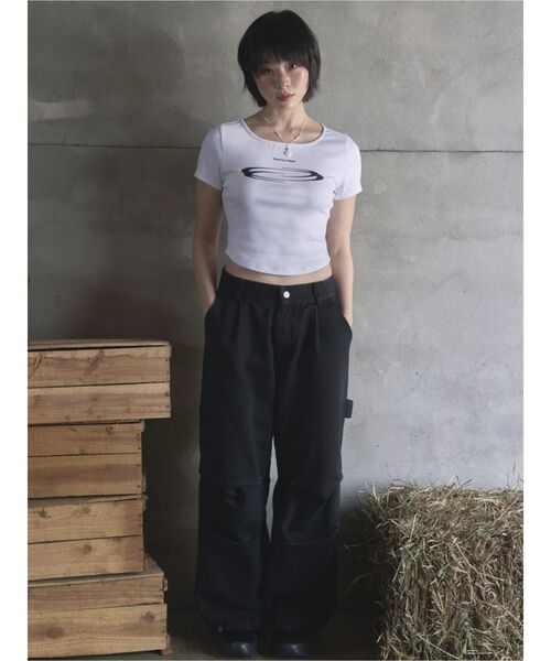MURUA(ムルーア)の「【Opening Project】W Squareneck Cropped Symbol T Shirt(Tシャツ/カットソー・レディース・ホワイト・FREE)」の7枚目の写真