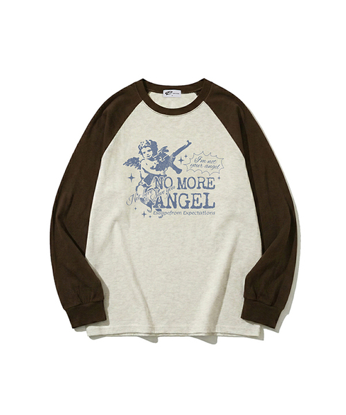 ESCAPEFROM（エスケープフロム）の「ノモアエンジェルプリントロングスリーブ [3カラー]（Tシャツ/カットソー・レディース・ホワイト/ブラウン/ブラック・SMALL/MEDIUM/LARGE）」の3枚目の写真