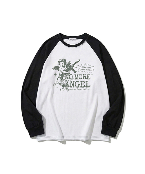 ESCAPEFROM（エスケープフロム）の「ノモアエンジェルプリントロングスリーブ [3カラー]（Tシャツ/カットソー・レディース・ホワイト/ブラウン/ブラック・SMALL/MEDIUM/LARGE）」の2枚目の写真