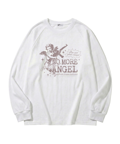 ESCAPEFROM（エスケープフロム）の「ノモアエンジェルプリントロングスリーブ [3カラー]（Tシャツ/カットソー・レディース・ホワイト/ブラウン/ブラック・SMALL/MEDIUM/LARGE）」の4枚目の写真