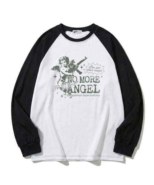 ESCAPEFROM（エスケープフロム）の「ノモアエンジェルプリントロングスリーブ [3カラー]（Tシャツ/カットソー・レディース・ホワイト/ブラウン/ブラック・SMALL/MEDIUM/LARGE）」の5枚目の写真