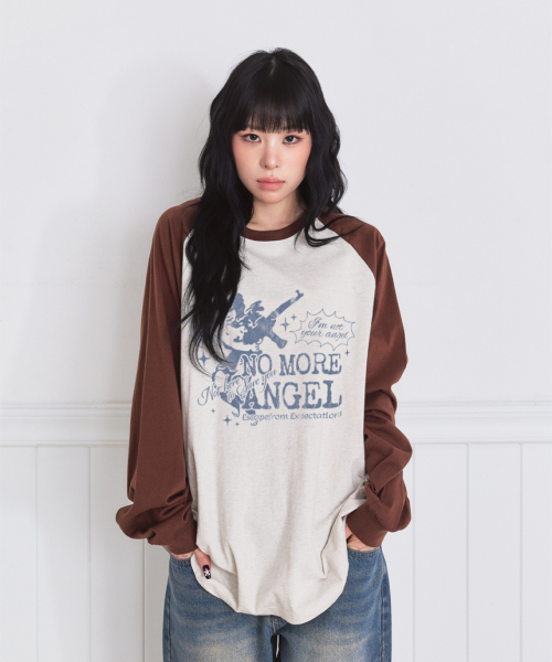 ESCAPEFROM（エスケープフロム）の「ノモアエンジェルプリントロングスリーブ [3カラー]（Tシャツ/カットソー・レディース・ホワイト/ブラウン/ブラック・SMALL/MEDIUM/LARGE）」の7枚目の写真