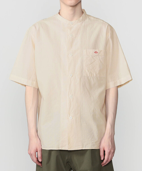 DANTON(ダントン)の「DANTON | コットンリネンブロード バンドカラー半袖シャツ MEN(シャツ/ブラウス・メンズ・アイボリー/チャコール・42/40)」の10枚目の写真