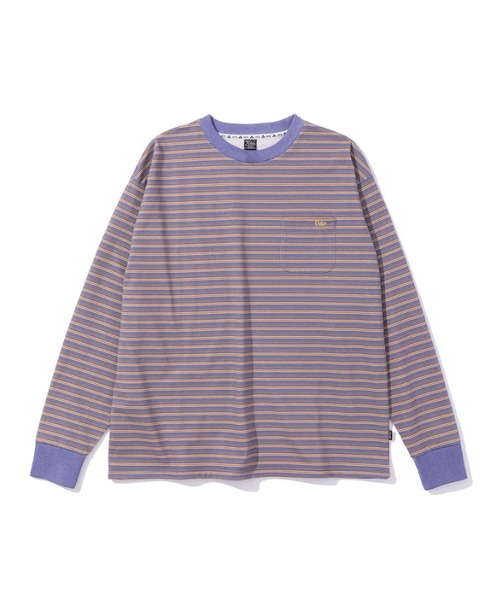 POLeR(ポーラー)の「POLER COOL TOUCH 90s STRIPE L/S TEE(Tシャツ/カットソー・メンズ・ネイビー/ブラック・XL/L/M)」の4枚目の写真
