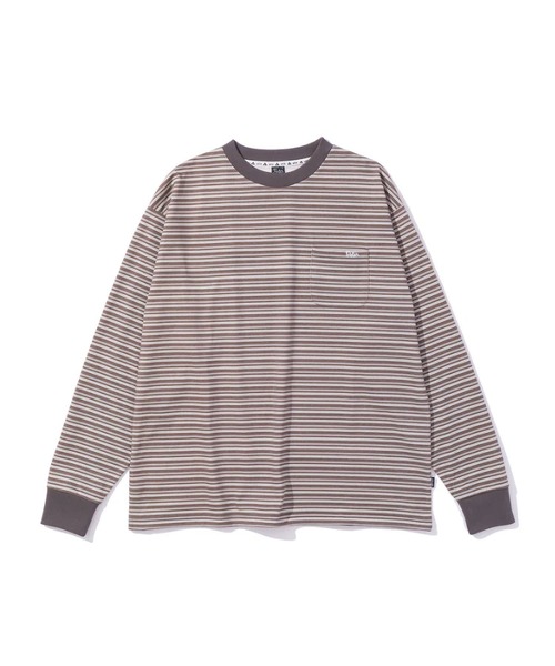 POLeR(ポーラー)の「POLER COOL TOUCH 90s STRIPE L/S TEE(Tシャツ/カットソー・メンズ・ネイビー/ブラック・XL/L/M)」の3枚目の写真