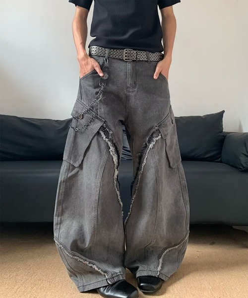 WESTBOY(ウエストボーイ)の「Y2K カットオフ グレーワイドデニムカーゴパンツ WO26S11PT05(デニムパンツ・メンズ・グレー・XL/M/L)」の3枚目の写真