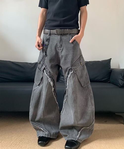 WESTBOY(ウエストボーイ)の「Y2K カットオフ グレーワイドデニムカーゴパンツ WO26S11PT05(デニムパンツ・メンズ・グレー・XL/M/L)」の6枚目の写真