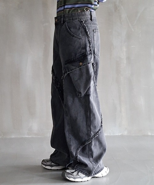 WESTBOY(ウエストボーイ)の「Y2K カットオフ グレーワイドデニムカーゴパンツ WO26S11PT05(デニムパンツ・メンズ・グレー・XL/M/L)」の11枚目の写真