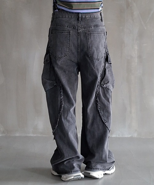 WESTBOY(ウエストボーイ)の「Y2K カットオフ グレーワイドデニムカーゴパンツ WO26S11PT05(デニムパンツ・メンズ・グレー・XL/M/L)」の13枚目の写真