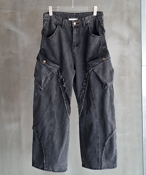 WESTBOY(ウエストボーイ)の「Y2K カットオフ グレーワイドデニムカーゴパンツ WO26S11PT05(デニムパンツ・メンズ・グレー・XL/M/L)」の14枚目の写真