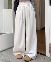 【4色展開】ルーズシルエット リラックス スウェットワイドパンツ 体型カバー