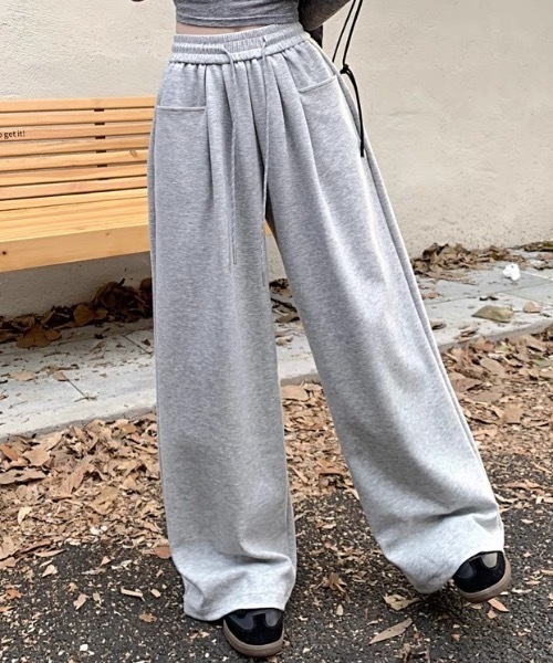 Teem Store(チームストア)の「【4色展開】ルーズシルエット リラックス スウェットワイドパンツ 体型カバー(スウェットパンツ・レディース・ネイビー/ブラック/グレー/ホワイト・S/M)」の7枚目の写真