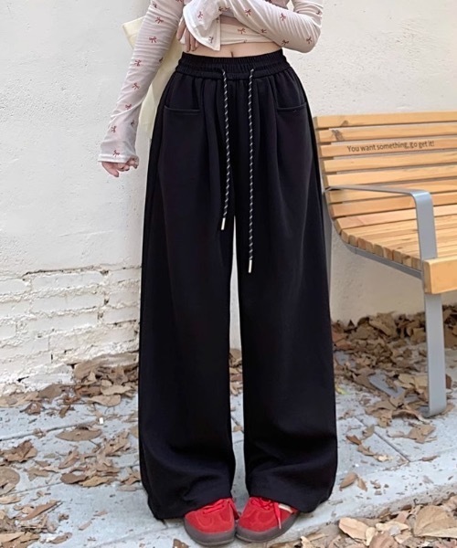 Teem Store(チームストア)の「【4色展開】ルーズシルエット リラックス スウェットワイドパンツ 体型カバー(スウェットパンツ・レディース・ネイビー/ブラック/グレー/ホワイト・S/M)」の17枚目の写真
