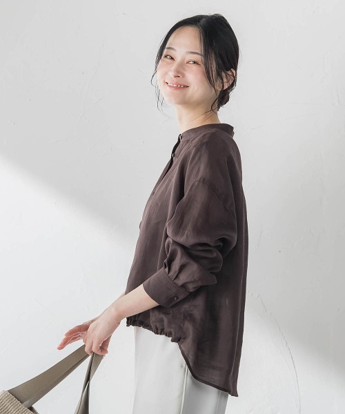 LAUTREAMONT（ロートレアモン）の「ラミーカルゼドロストブラウス（シャツ/ブラウス・レディース・オフホワイト/オレンジ/ブラウン・9号）」の21枚目の写真