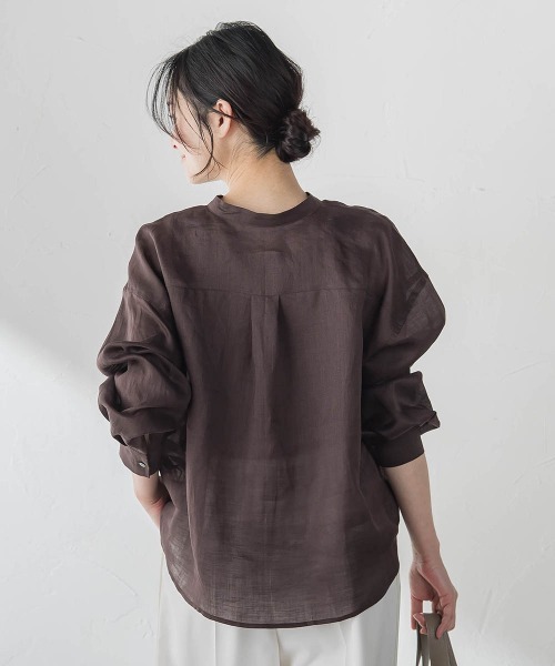 LAUTREAMONT（ロートレアモン）の「ラミーカルゼドロストブラウス（シャツ/ブラウス・レディース・オフホワイト/オレンジ/ブラウン・9号）」の22枚目の写真